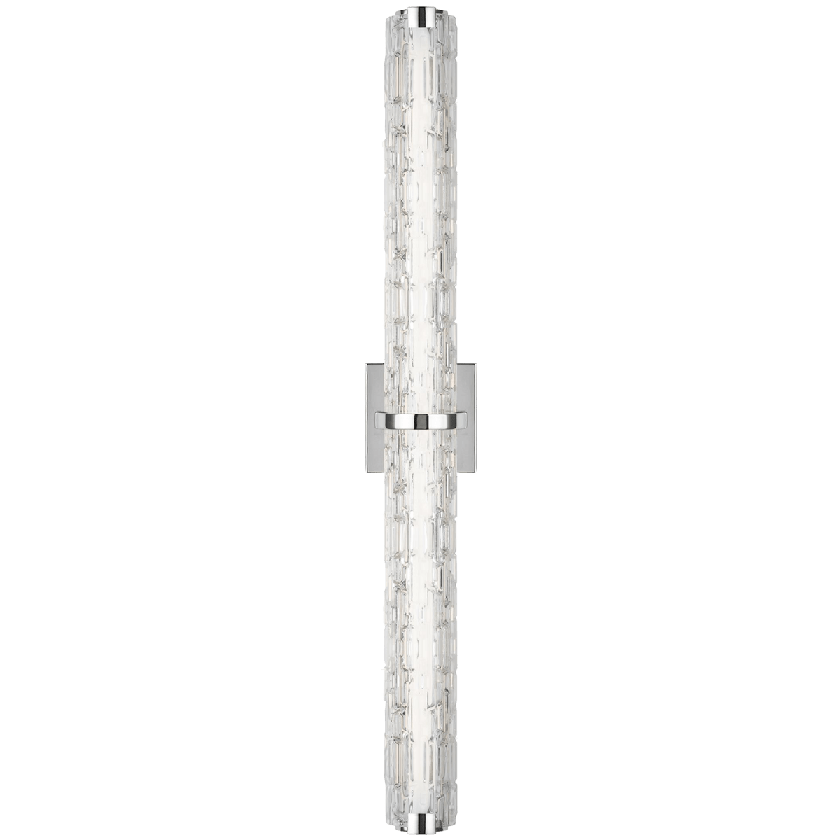 Luminaire de vanité Cutler - Chrome Diffuseur en acrylique blanc et verre en pierre décalé 36" by Visual Comfort Studio | Luminaires & cie