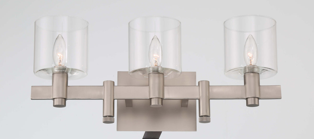 Luminaire de vanité Decato Nickel satiné, nombre ampoules 3 – vue 4