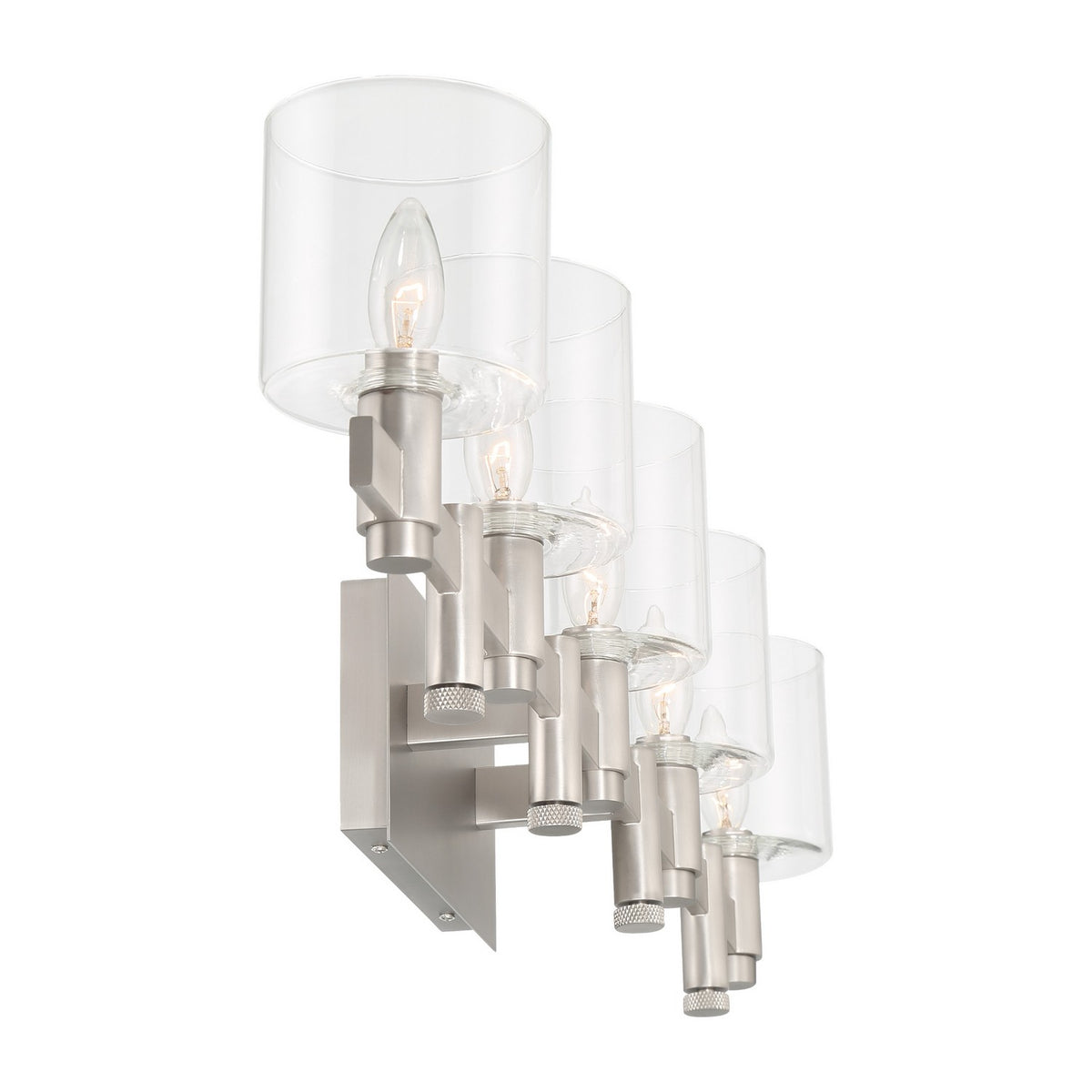 Luminaire de vanité Decato Nickel satiné, nombre ampoules 5 – vue 2