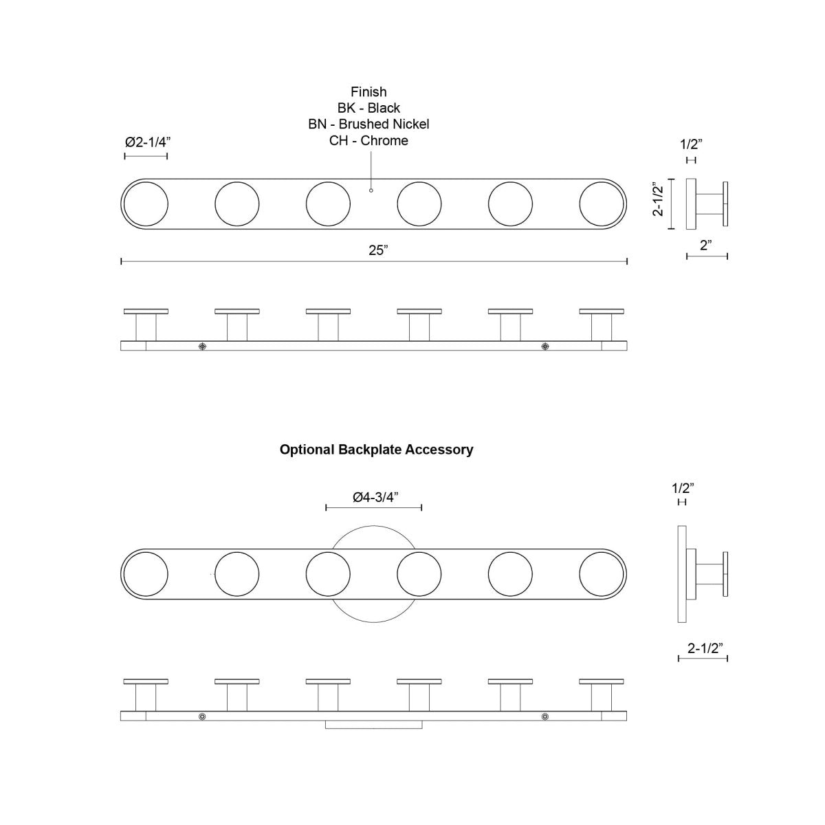 Luminaire de vanité Edna - Noir 25" by Kuzco Lighting | Luminaires & cie