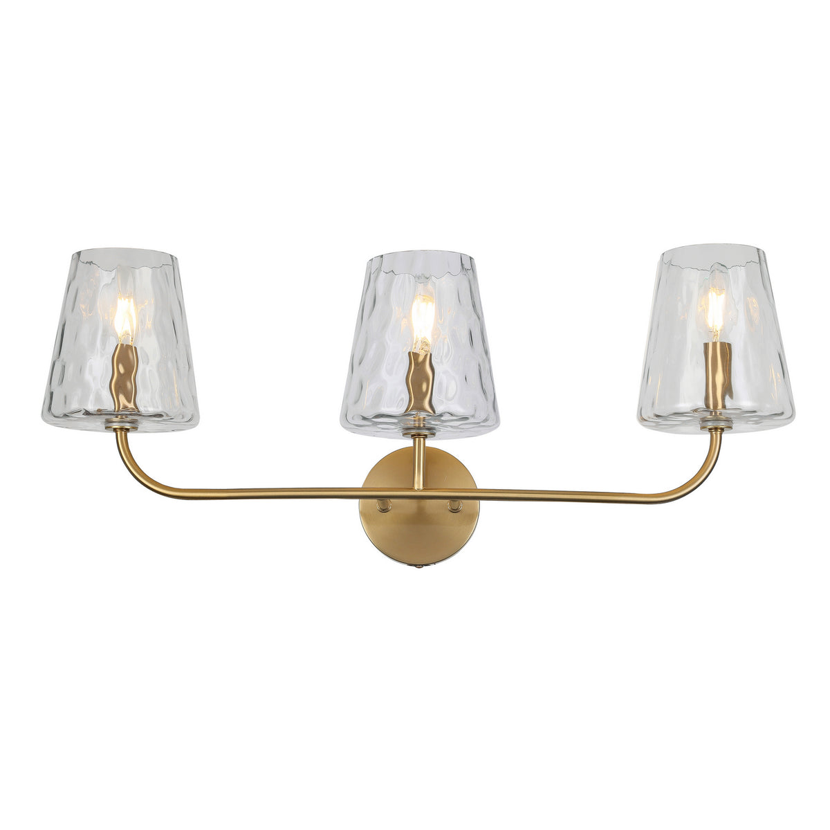 Luminaire de vanité Eleanor Laiton vieilli, Transparent – Dainolite