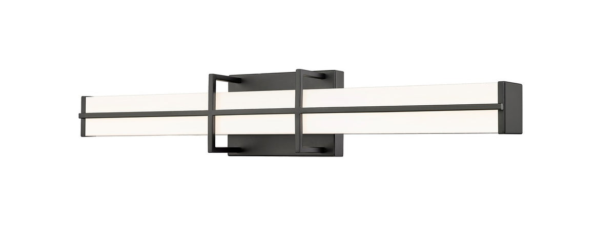 Barre d'éclairage de salle de bain Harrison Noir mat, 25" – Z-Lite