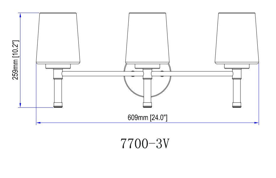 Luminaire de vanité Henri Nickel brossé, 24" – vue 2
