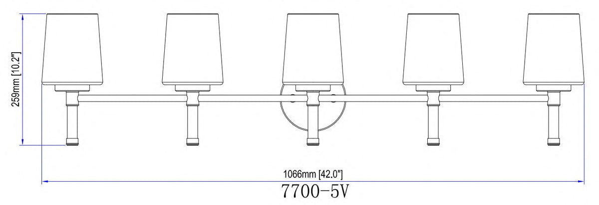 Luminaire de vanité Henri Nickel brossé, 42" – vue 2
