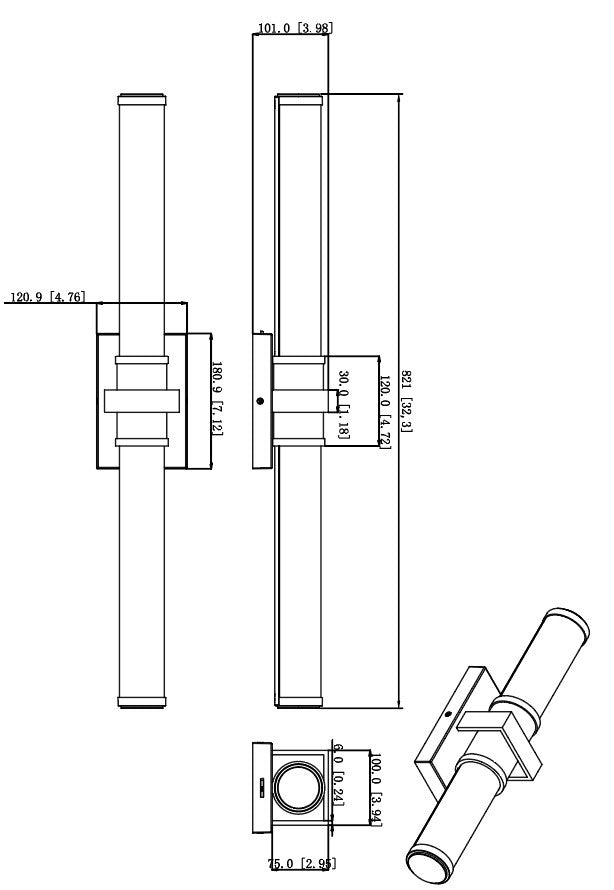 Barre d'éclairage de salle de bain Idris Nickel brossé, 32 1/2" – vue 6