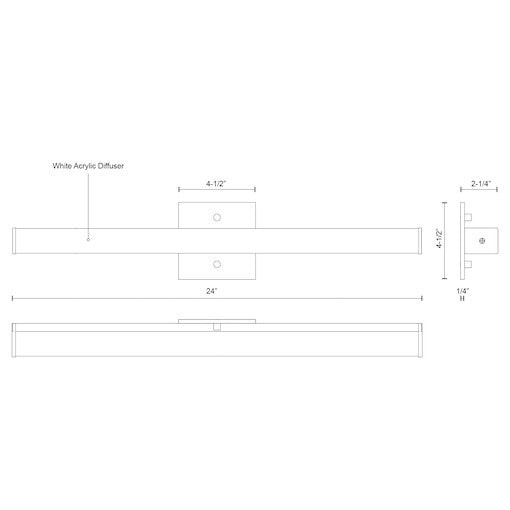 Luminaire de vanité Jane - Slim - 24" by Kuzco Lighting | Luminaires & cie