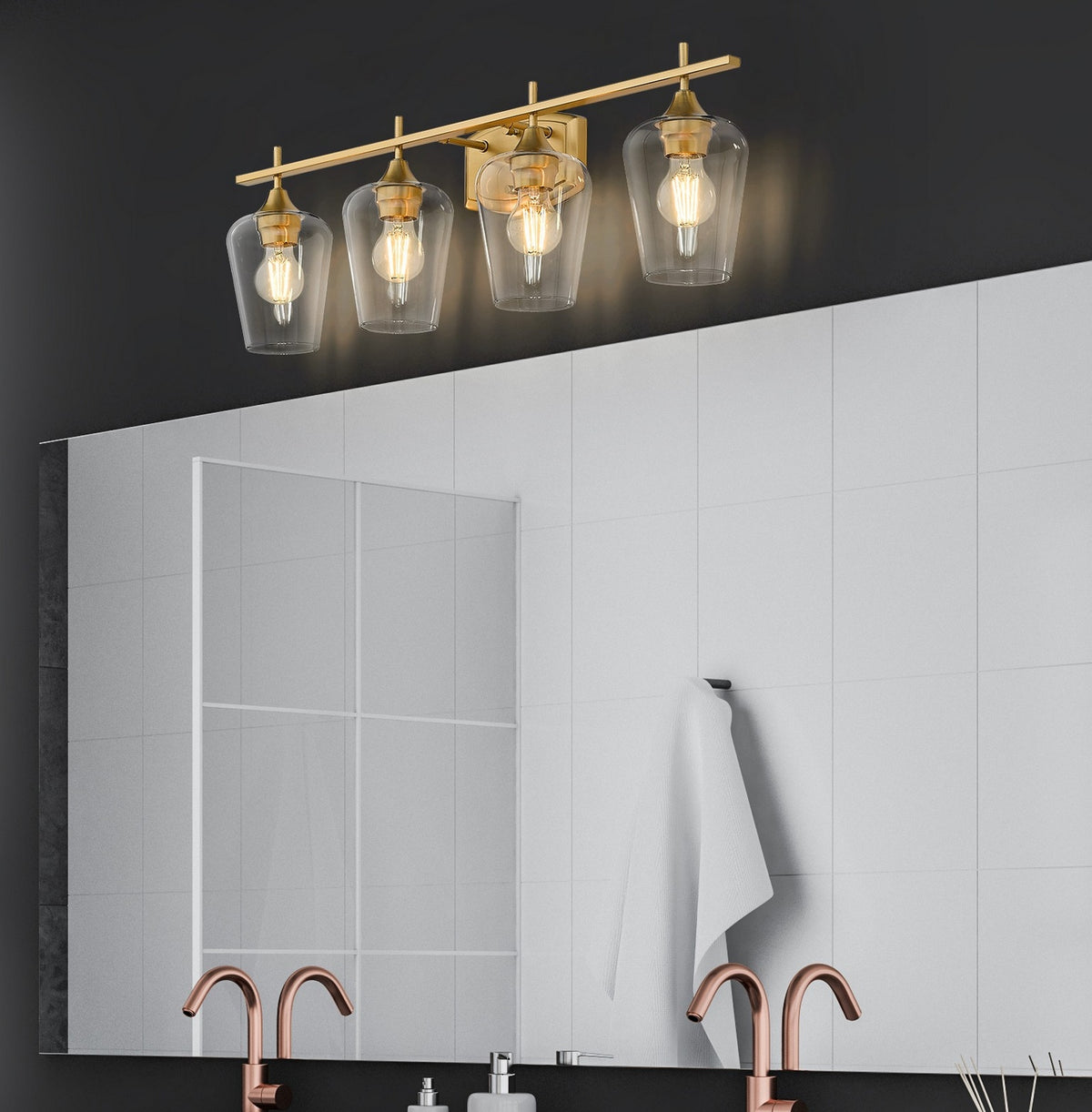 Luminaire de vanité Joliet Laiton bruni, 30" – vue 6