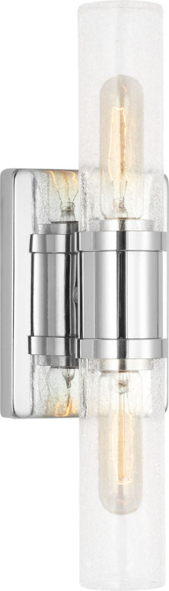Luminaire de vanité Keaton - Chrome Verre craquelé transparent 16" by Visual Comfort Studio | Luminaires & cie
