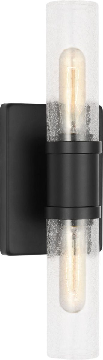 Luminaire de vanité Keaton - Noir minuit Verre craquelé transparent 16" by Visual Comfort Studio | Luminaires & cie