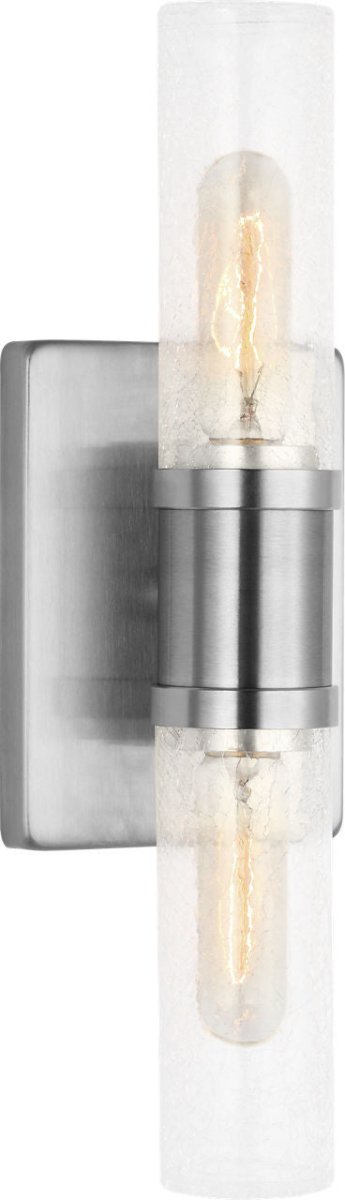 Luminaire de vanité Keaton - Nickel brossé Verre craquelé transparent 16" by Visual Comfort Studio | Luminaires & cie