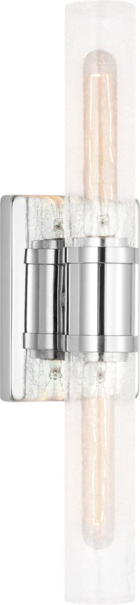 Luminaire de vanité Keaton - Chrome Verre craquelé transparent 20" by Visual Comfort Studio | Luminaires & cie