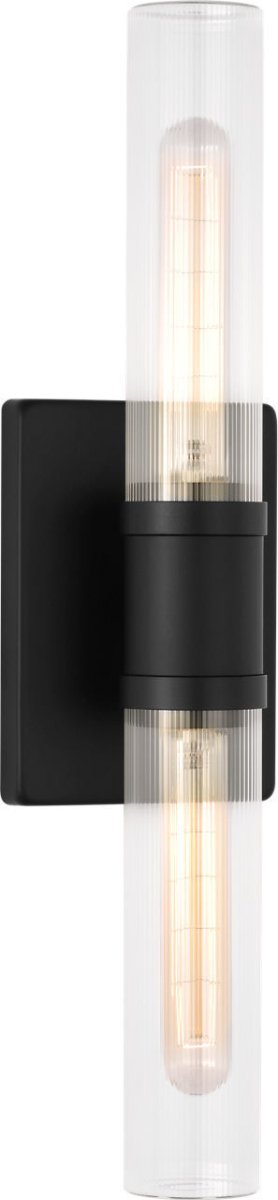 Luminaire de vanité Keaton - Noir minuit Transparent strié 20" by Visual Comfort Studio | Luminaires & cie