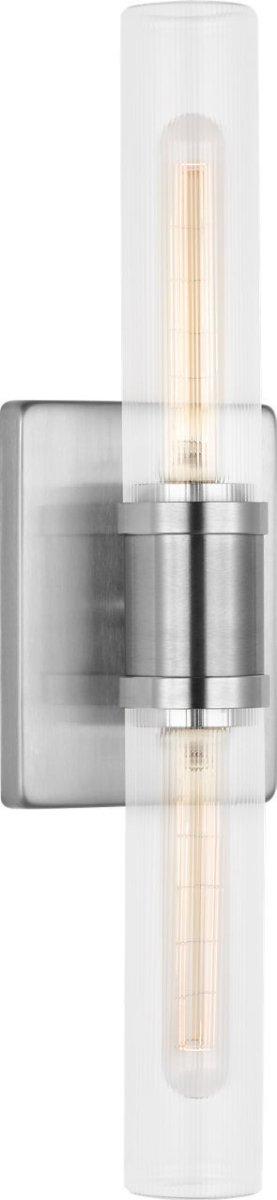 Luminaire de vanité Keaton - Nickel brossé Transparent strié 20" by Visual Comfort Studio | Luminaires & cie