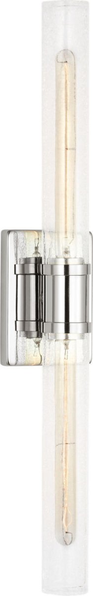 Luminaire de vanité Keaton - Chrome Verre craquelé transparent 30" by Visual Comfort Studio | Luminaires & cie