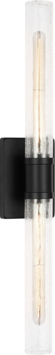 Luminaire de vanité Keaton - Noir minuit Verre craquelé transparent 30" by Visual Comfort Studio | Luminaires & cie