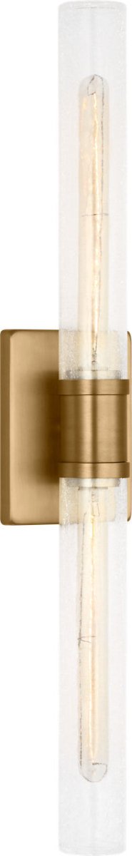 Luminaire de vanité Keaton - Laiton satiné Verre craquelé transparent 30" by Visual Comfort Studio | Luminaires & cie