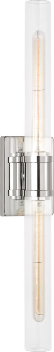 Luminaire de vanité Keaton - Chrome Transparent strié 30" by Visual Comfort Studio | Luminaires & cie