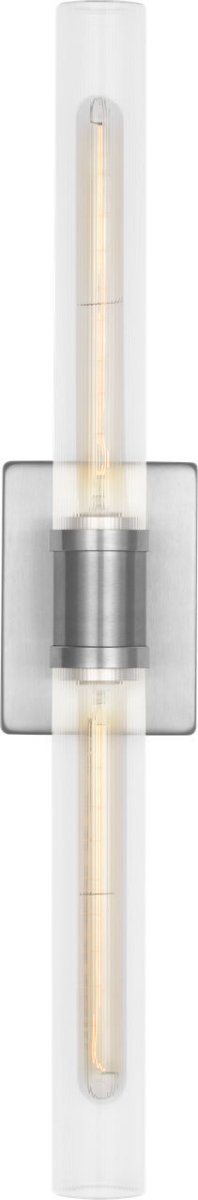 Luminaire de vanité Keaton - Nickel brossé Transparent strié 30" by Visual Comfort Studio | Luminaires & cie