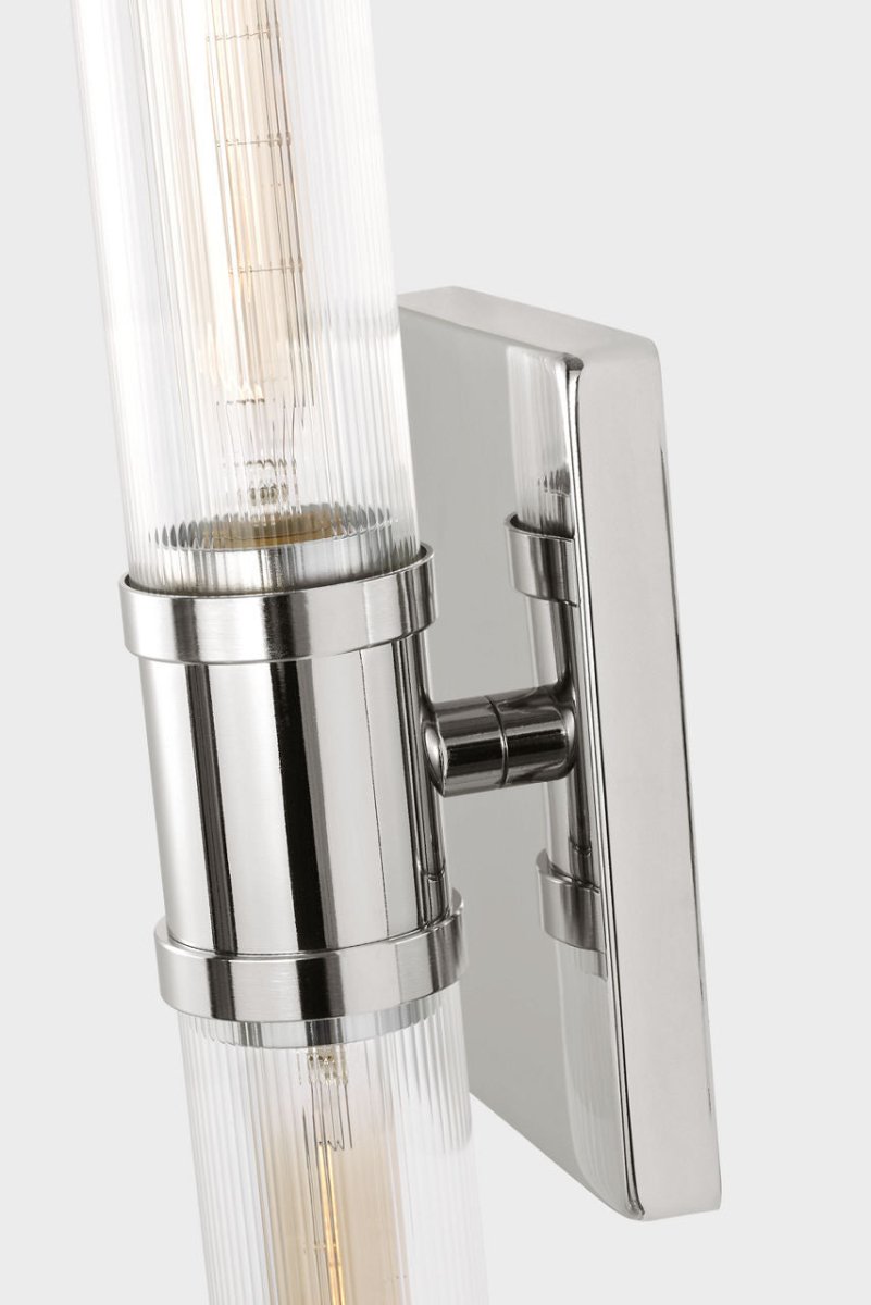 Luminaire de vanité Keaton - Nickel brossé Transparent strié 30" by Visual Comfort Studio | Luminaires & cie