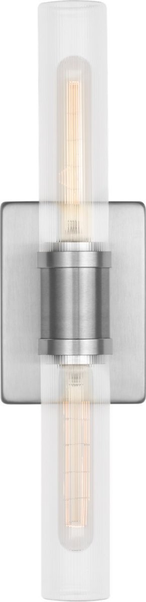 Luminaire de vanité Keaton - Nickel brossé Transparent strié 30" by Visual Comfort Studio | Luminaires & cie