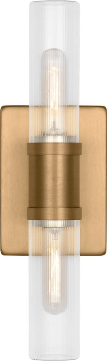 Luminaire de vanité Keaton - Nickel brossé Transparent strié 30" by Visual Comfort Studio | Luminaires & cie