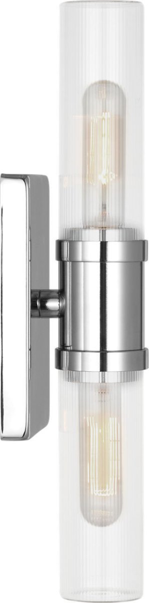 Luminaire de vanité Keaton - Nickel brossé Transparent strié 30" by Visual Comfort Studio | Luminaires & cie