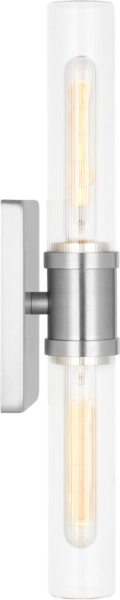 Luminaire de vanité Keaton - Nickel brossé Transparent strié 30" by Visual Comfort Studio | Luminaires & cie