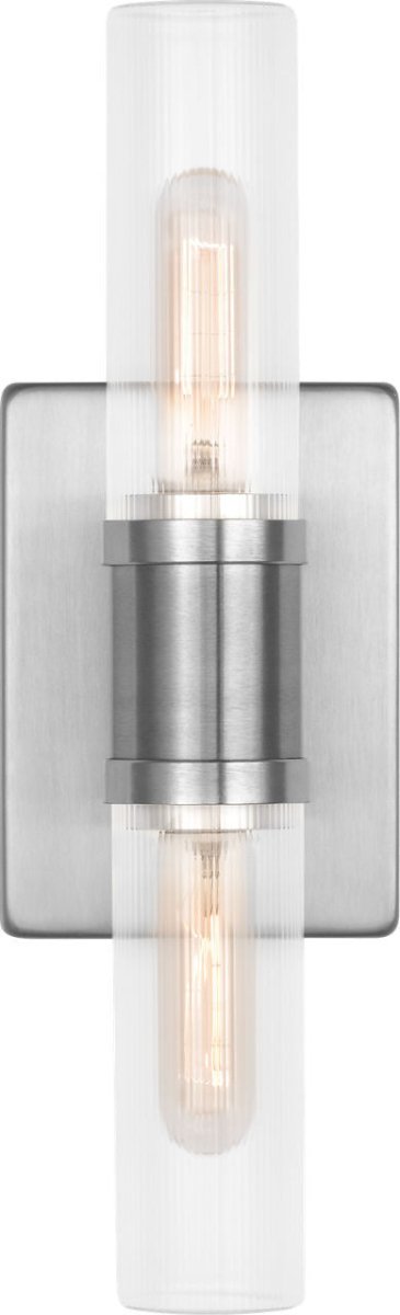 Luminaire de vanité Keaton - Nickel brossé Transparent strié 30" by Visual Comfort Studio | Luminaires & cie