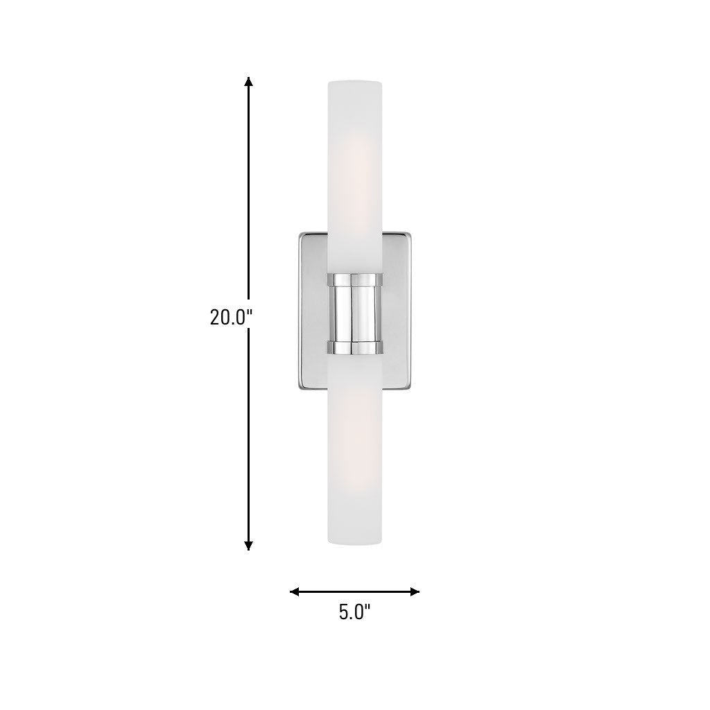 Luminaire de vanité Keaton - Nickel brossé Transparent strié 30" by Visual Comfort Studio | Luminaires & cie