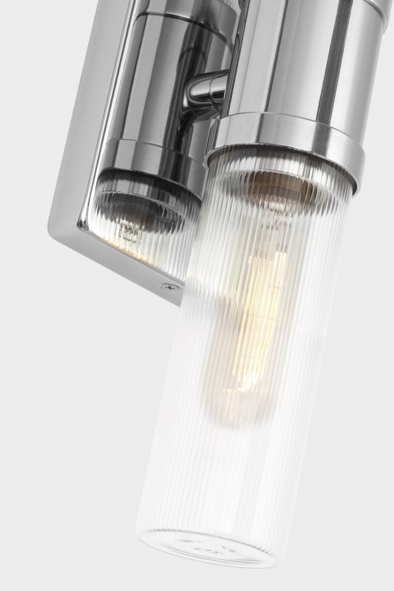Luminaire de vanité Keaton - Nickel brossé Transparent strié 30" by Visual Comfort Studio | Luminaires & cie