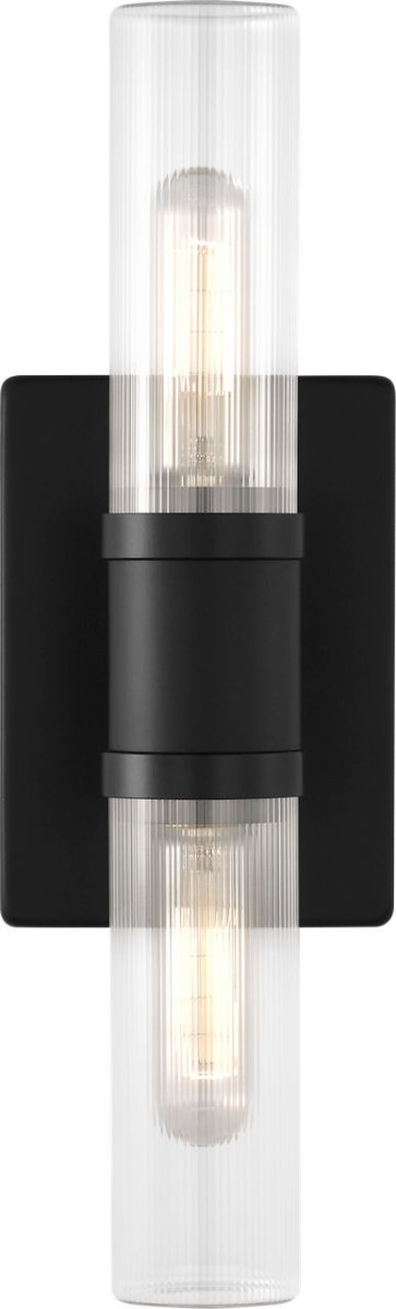 Luminaire de vanité Keaton - Nickel brossé Transparent strié 30" by Visual Comfort Studio | Luminaires & cie
