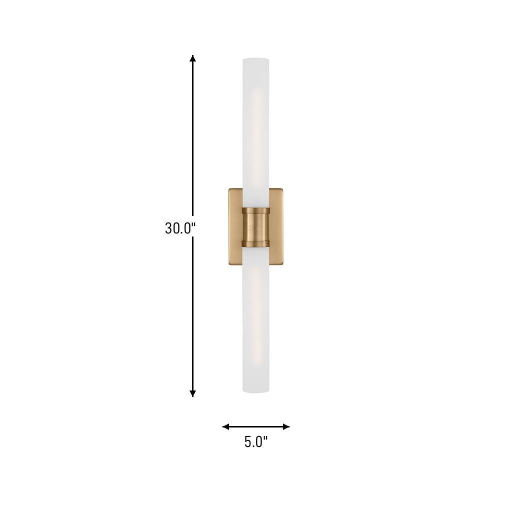 Luminaire de vanité Keaton - Nickel brossé Transparent strié 30" by Visual Comfort Studio | Luminaires & cie