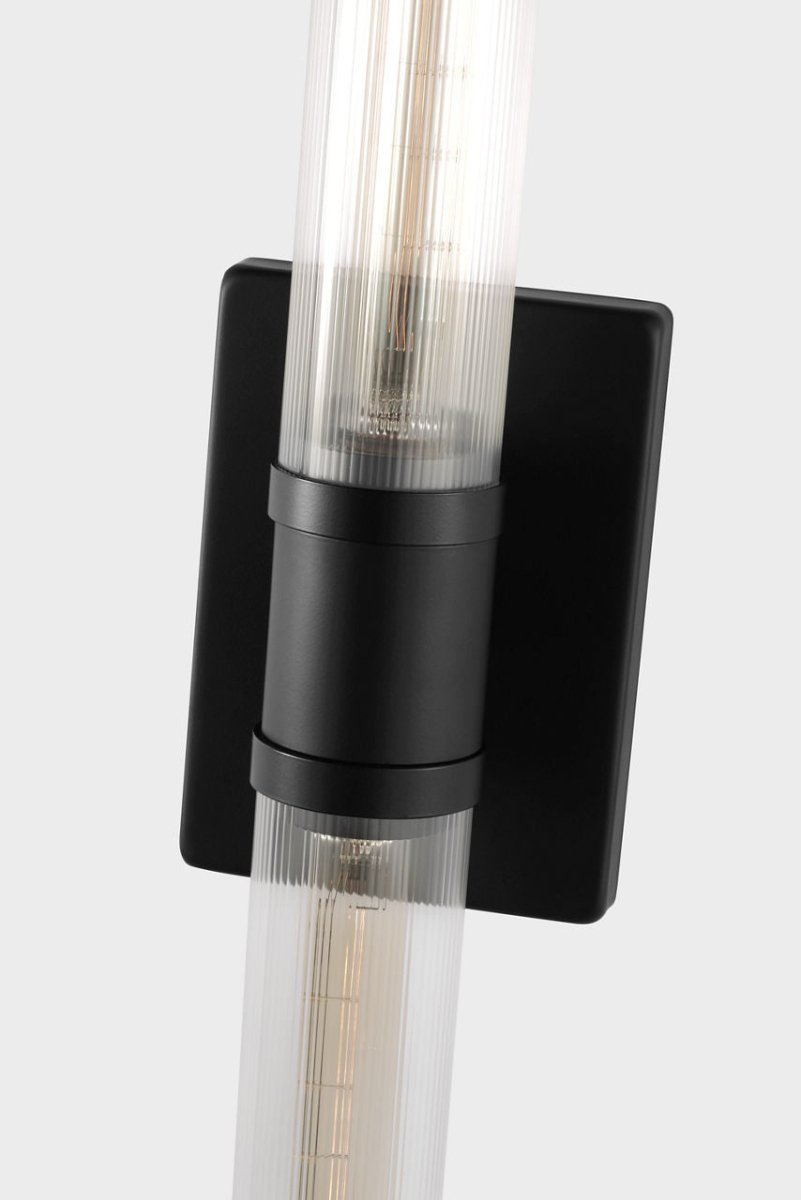 Luminaire de vanité Keaton - Nickel brossé Transparent strié 30" by Visual Comfort Studio | Luminaires & cie
