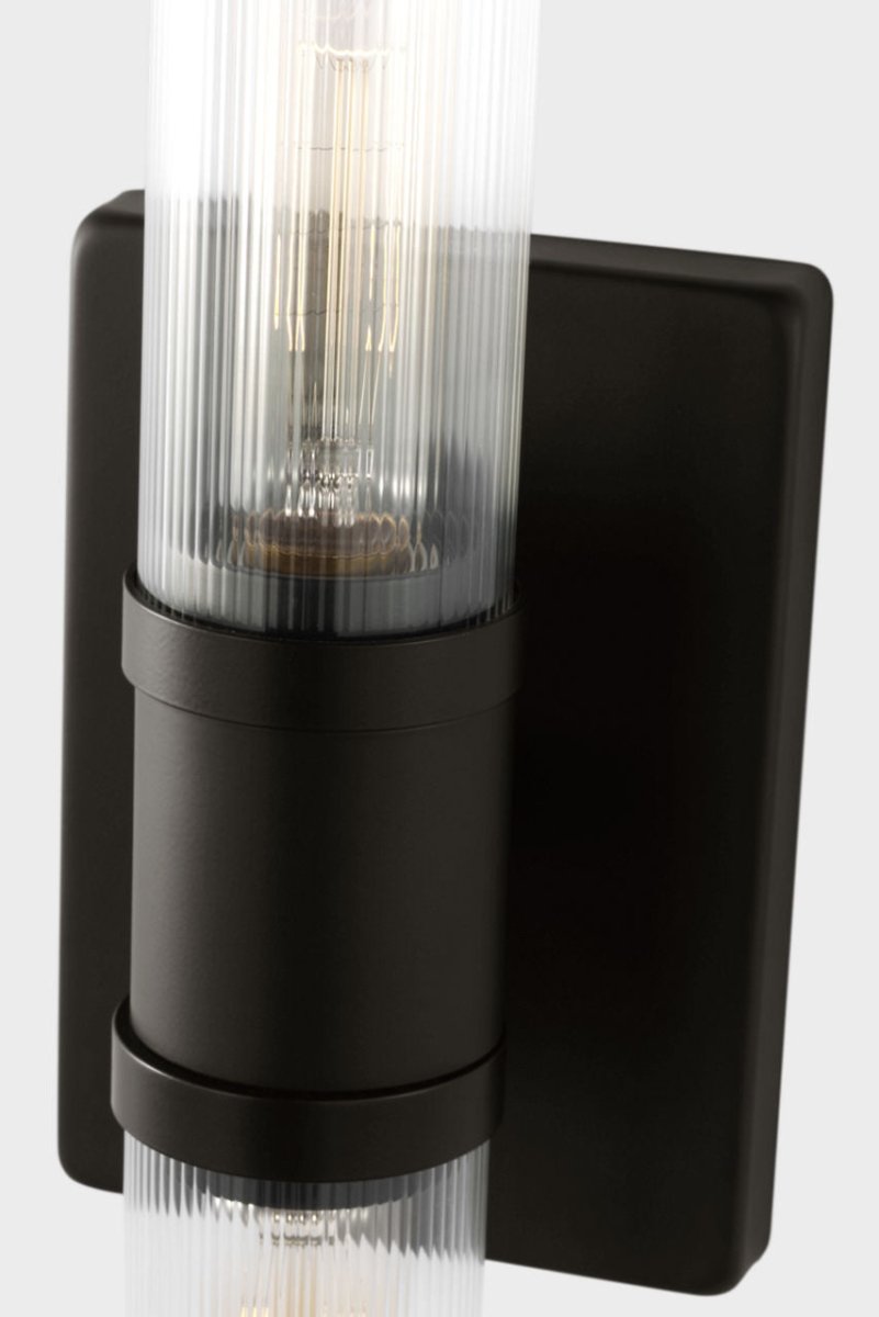 Luminaire de vanité Keaton - Nickel brossé Transparent strié 30" by Visual Comfort Studio | Luminaires & cie
