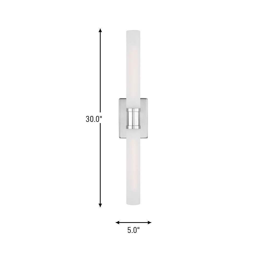 Luminaire de vanité Keaton - Nickel brossé Transparent strié 30" by Visual Comfort Studio | Luminaires & cie