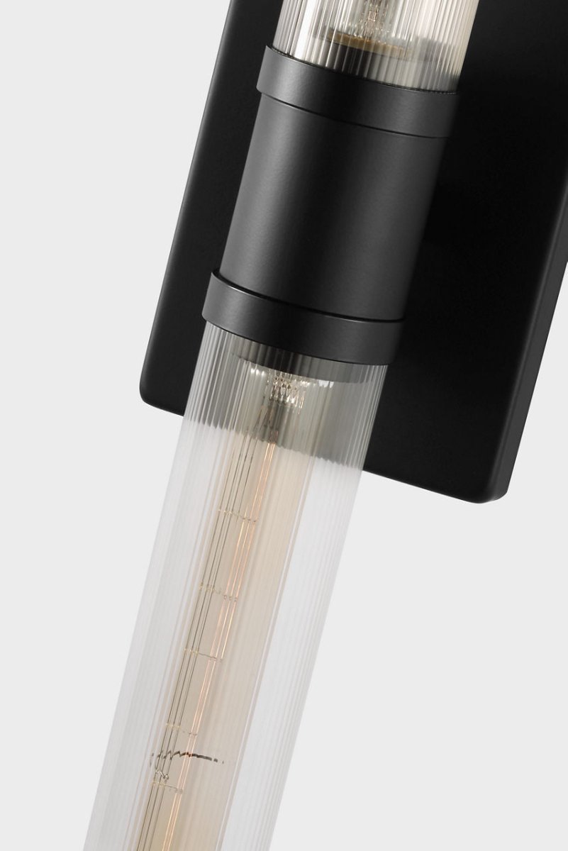 Luminaire de vanité Keaton - Nickel brossé Transparent strié 30" by Visual Comfort Studio | Luminaires & cie