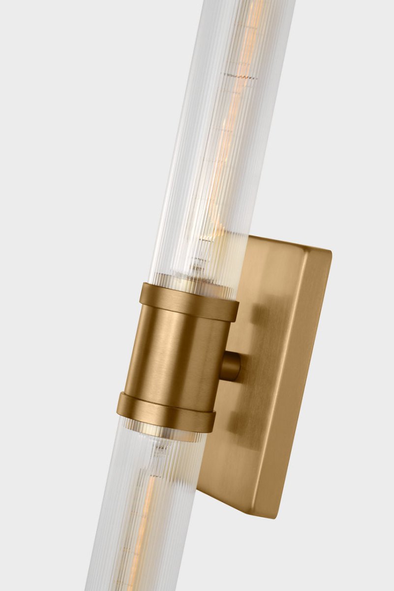 Luminaire de vanité Keaton - Nickel brossé Transparent strié 30" by Visual Comfort Studio | Luminaires & cie