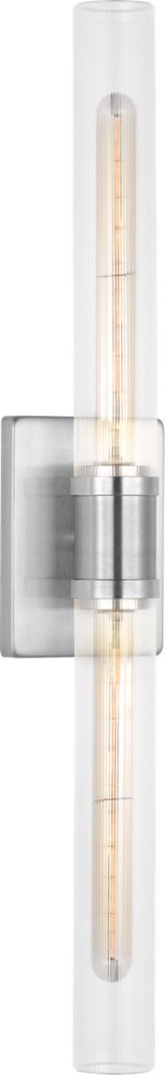 Luminaire de vanité Keaton - Nickel brossé Transparent strié 30" by Visual Comfort Studio | Luminaires & cie