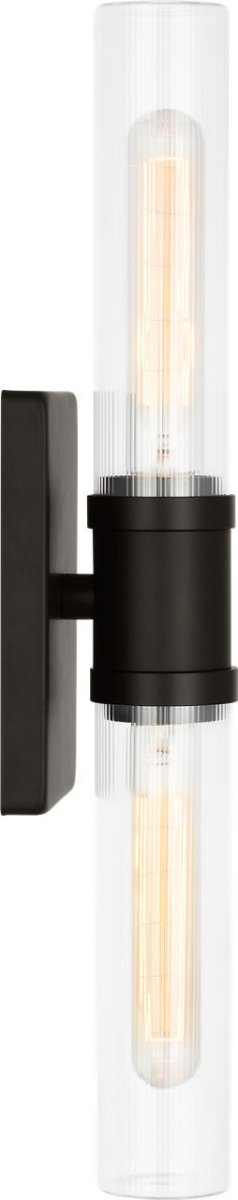 Luminaire de vanité Keaton - Nickel brossé Transparent strié 30" by Visual Comfort Studio | Luminaires & cie
