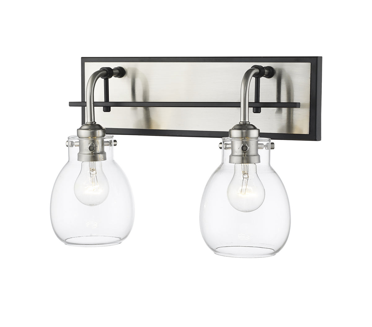 Luminaire de vanité Kraken Noir mat + Nickel brossé, 16" – vue 4