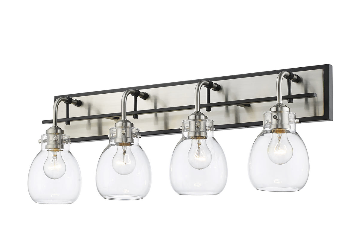 Luminaire de vanité Kraken Noir mat + Nickel brossé, 30" – vue 3