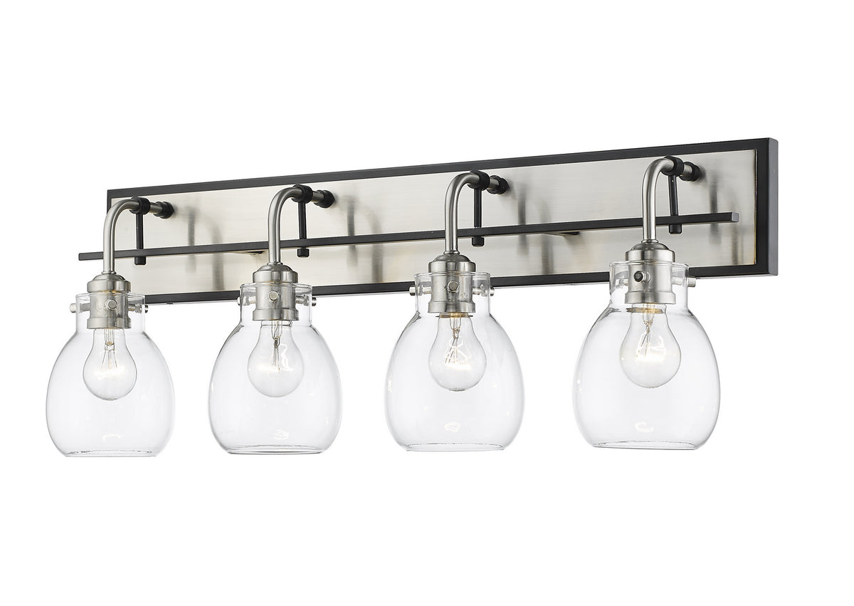 Luminaire de vanité Kraken Noir mat + Nickel brossé, 30" – Z-Lite