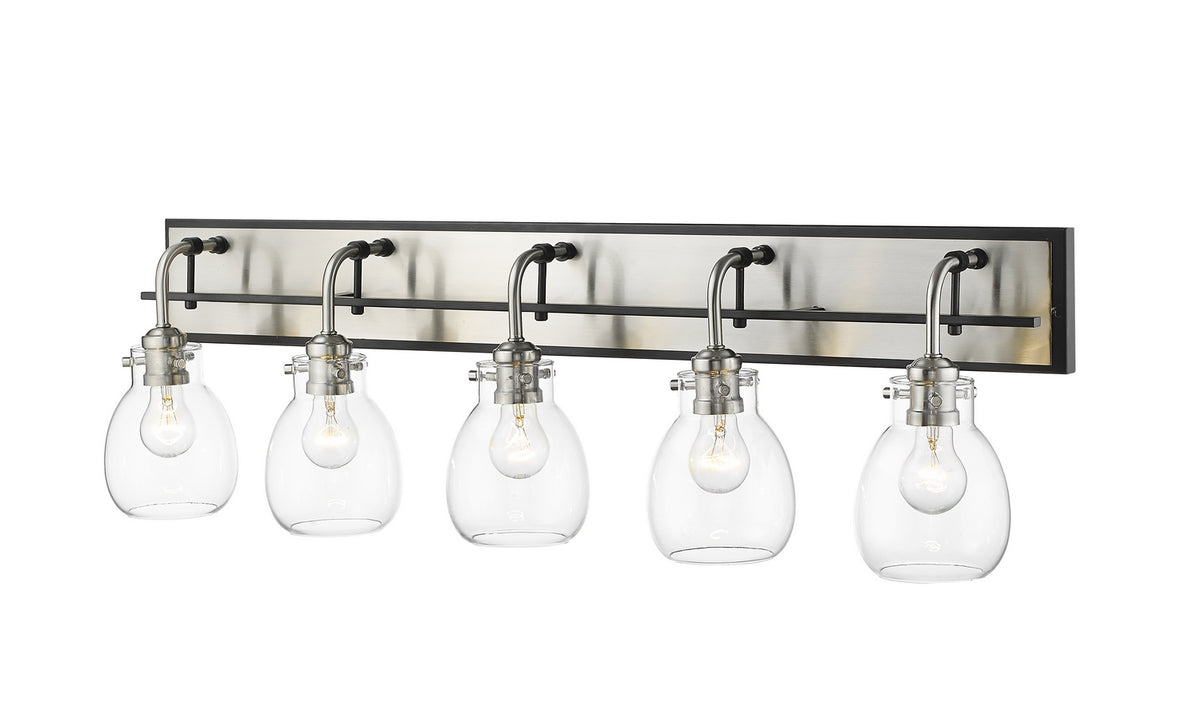 Luminaire de vanité Kraken Noir mat + Nickel brossé, 38" – vue 2