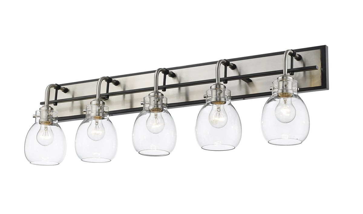 Luminaire de vanité Kraken Noir mat + Nickel brossé, 38" – vue 4