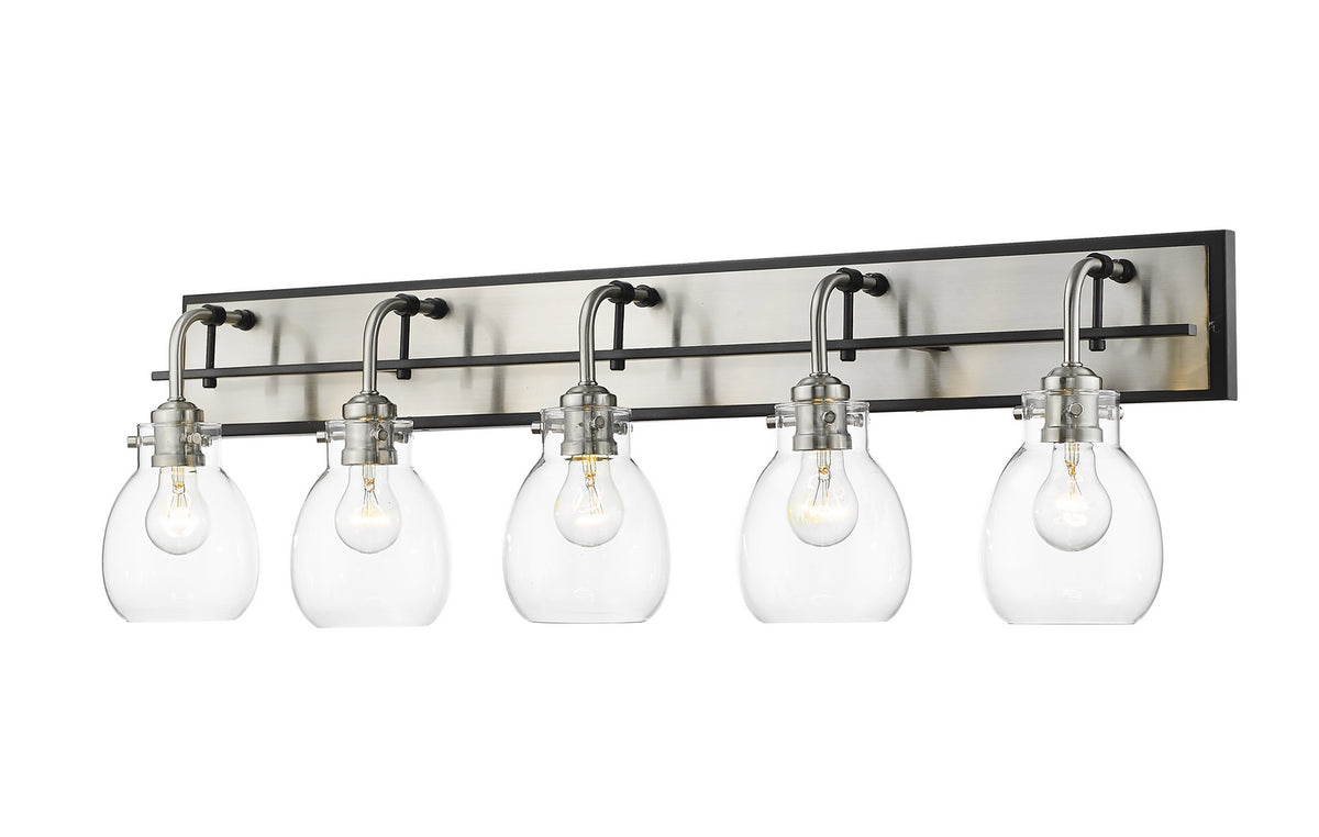 Luminaire de vanité Kraken Noir mat + Nickel brossé, 38" – Z-Lite