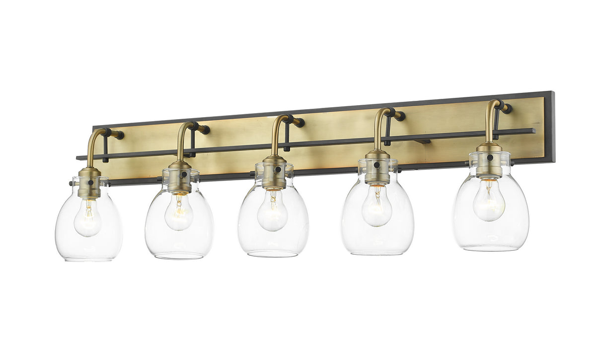 Luminaire de vanité Kraken Noir mat + Laiton vieilli, 38" – vue 3