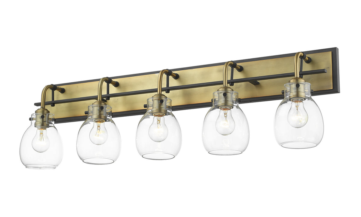 Luminaire de vanité Kraken Noir mat + Laiton vieilli, 38" – vue 4