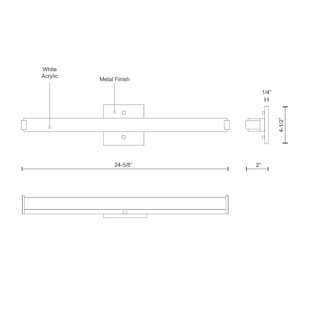 Barre d'éclairage de salle de bain Latitude-Slim 24 5/8" – vue 2