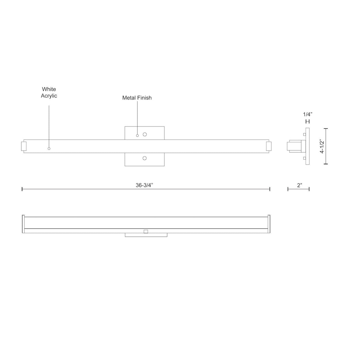 Barre d'éclairage de salle de bain Latitude-Slim 36 3/4" – vue 3