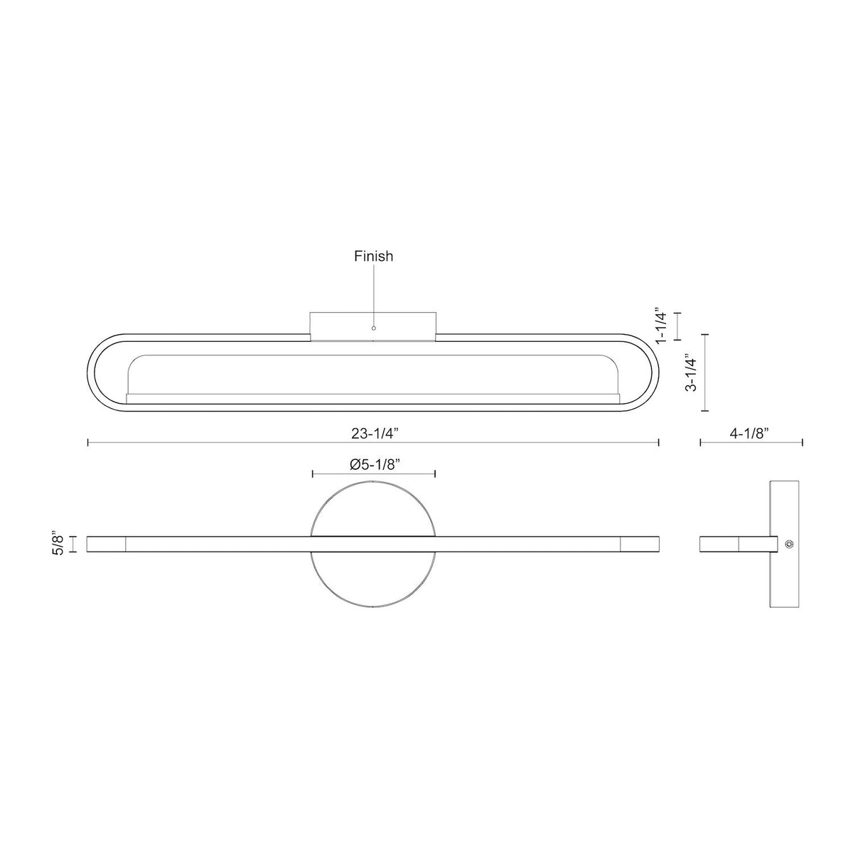 Barre d'éclairage de salle de bain Marlon Noir, 23 1/4" – vue 2